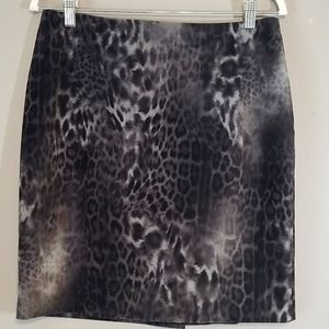 Leopard Print Faux Fur Midi Skirt Karen Kane 8